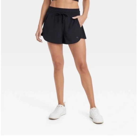 JoyLab women’s XXL  shorts high rise side pleat tie waist blue Athleisure NWT - Picture 10 of 12